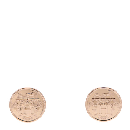 Hermes 18K Rose Gold TPM Ex-Libris Stud Earrings 1 of 6