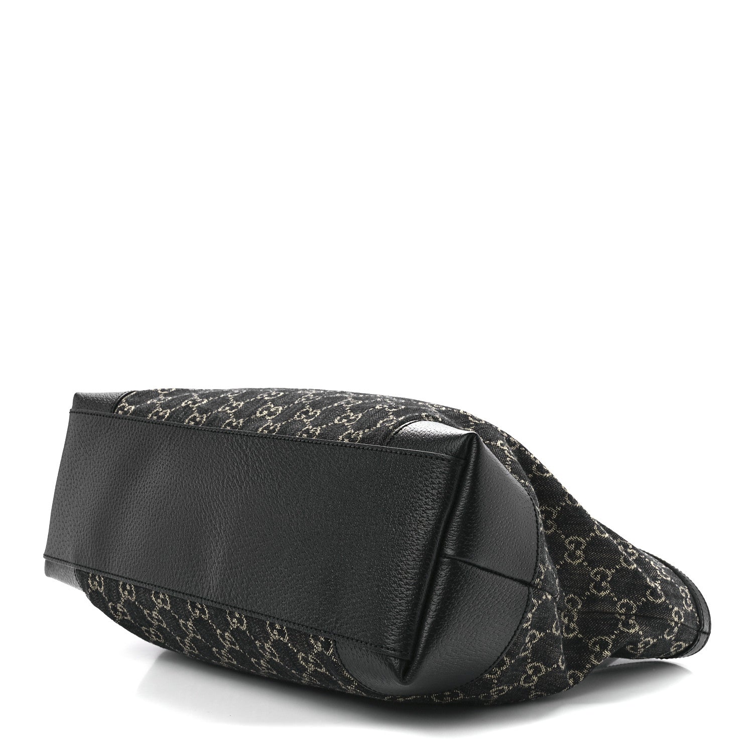 Gucci Jacquard Black Denim GG Monogram Medium Ophidia Shopping Tote Black Ivory 8 of 10