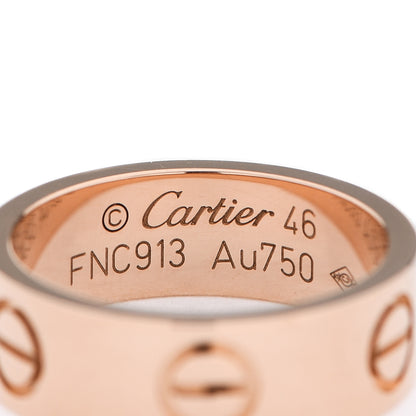 Cartier 18K Pink Gold 5.5mm LOVE Ring 46 3.75 6 of 7