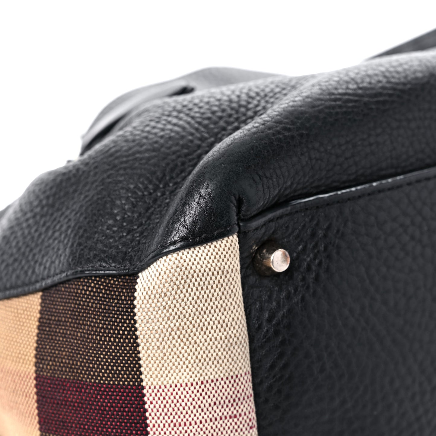 Grainy Calfskin House Check Small Maidstone Black