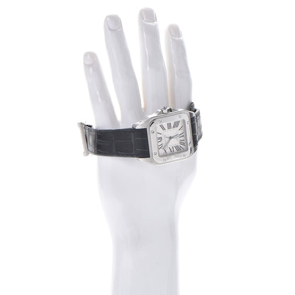 Cartier Stainless Steel Alligator 41mm Santos 100 Automatic Watch 2 of 10