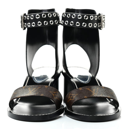 Louis Vuitton Calfskin Monogram Passenger Sandals 40 Black 2 of 5