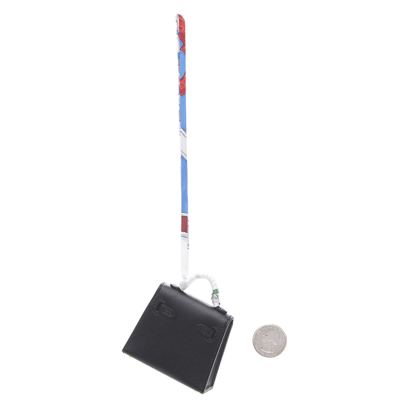 Tadelakt Mini Kelly Twilly Bag Charm Black