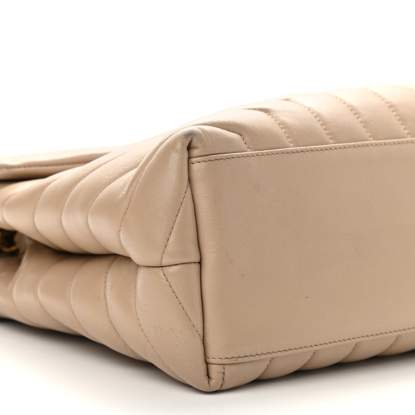 Calfskin Y Quilted Monogram Medium Loulou Chain Satchel Dark Beige