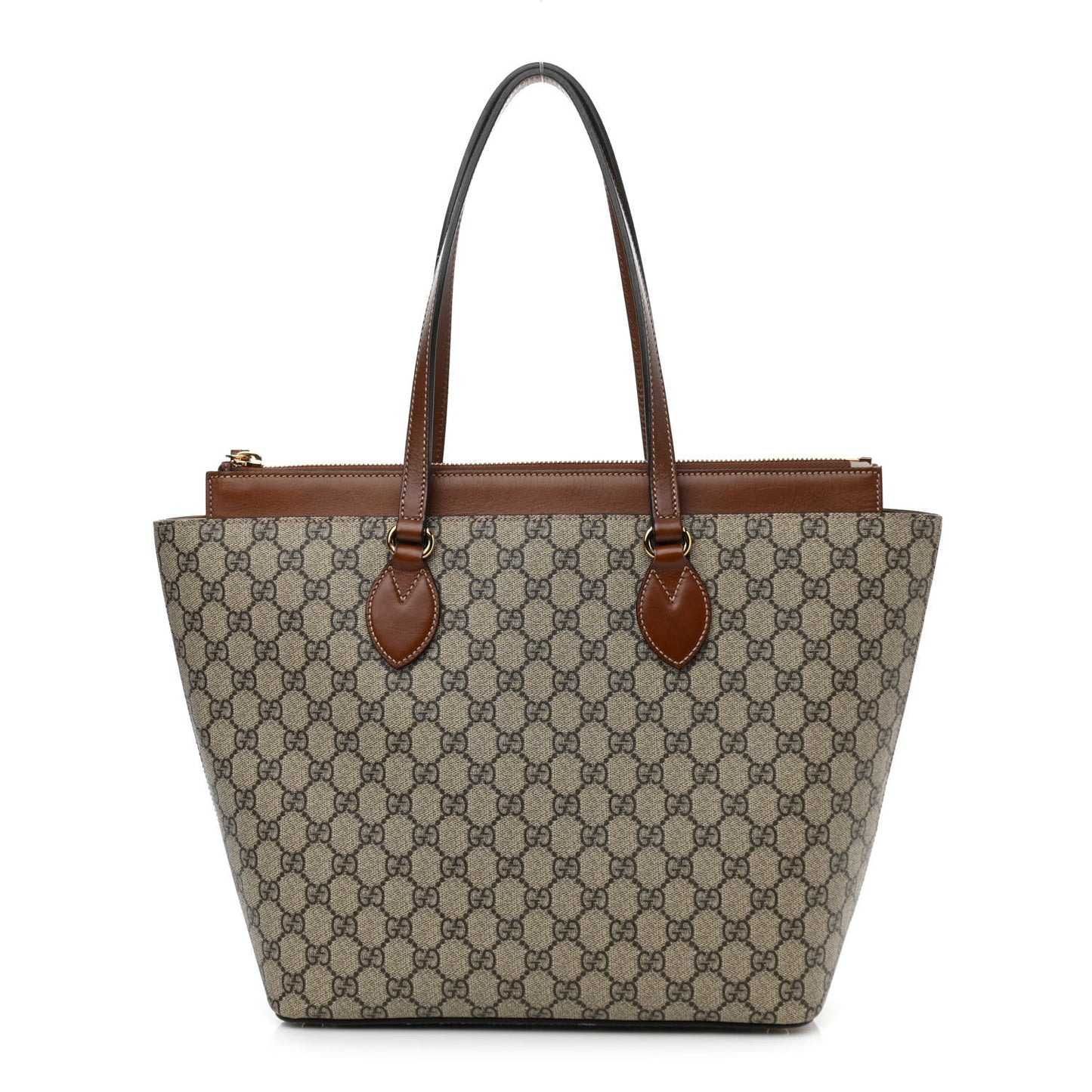 GG Supreme Monogram Medium Zippered Bucket Tote Beige Tuscany
