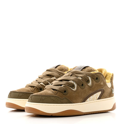 Christian Dior Suede Jacquard Oblique Mens Limited Edition B9S Skater Sneakers 38 Khaki Green Beige 3 of 9