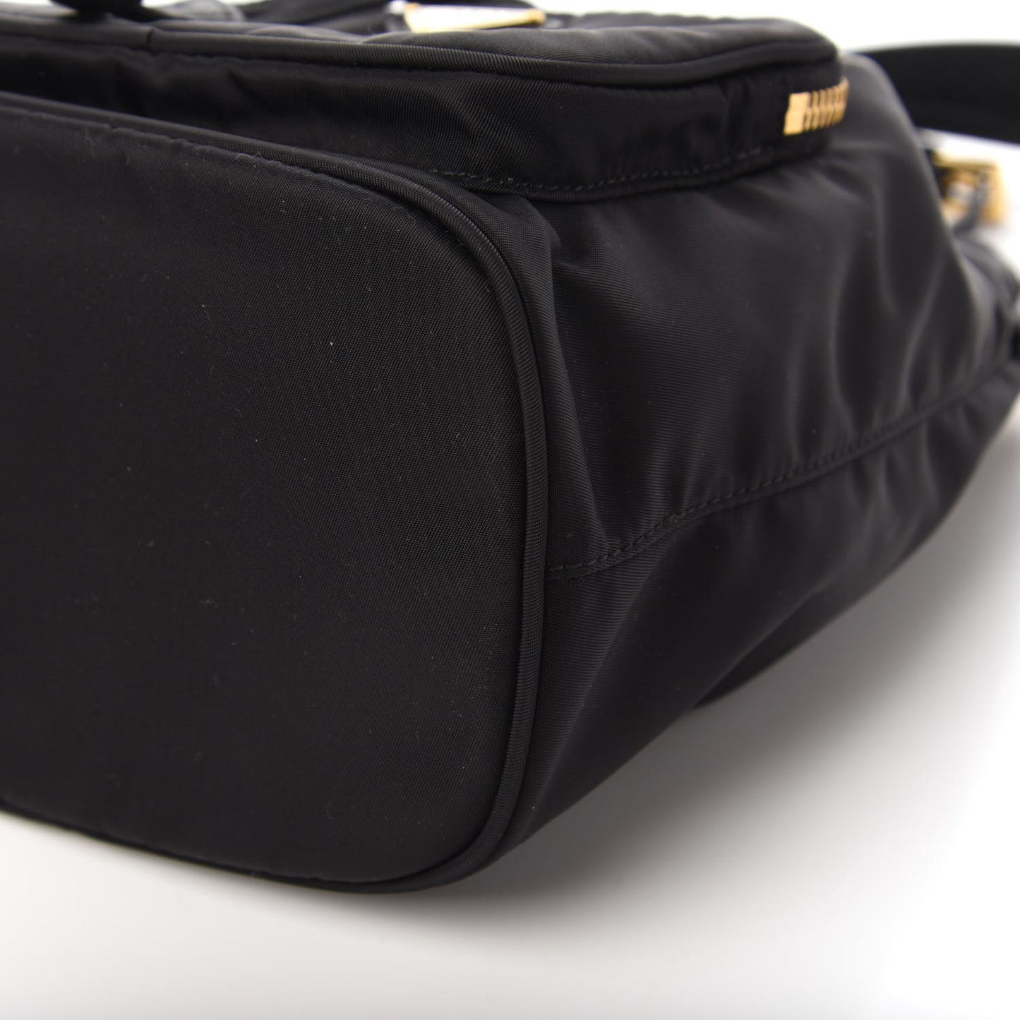 Saffiano Tessuto Nylon Mini Bucket Crossbody Bag Black