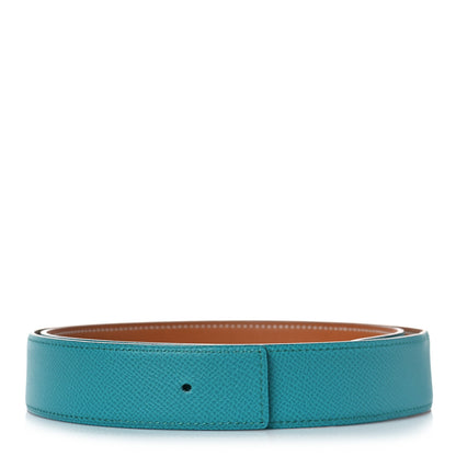 Hermes Epsom Swift 32mm Belt Strap 85 34 Bleu Paon Gold 1 of 8