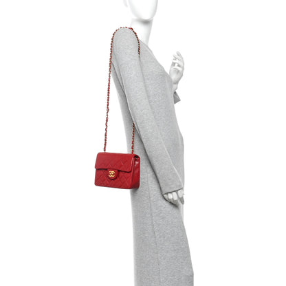 Chanel Lambskin Quilted Mini Square Flap Scarlet 2 of 14
