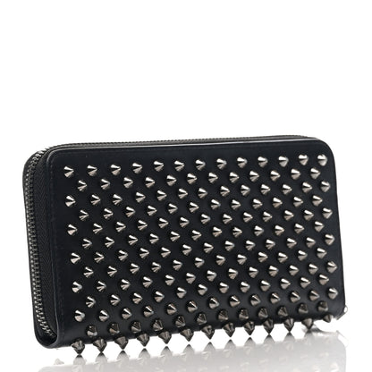 Christian Louboutin Calfskin Panettone Spiked Zip Around Wallet Black 2 of 9