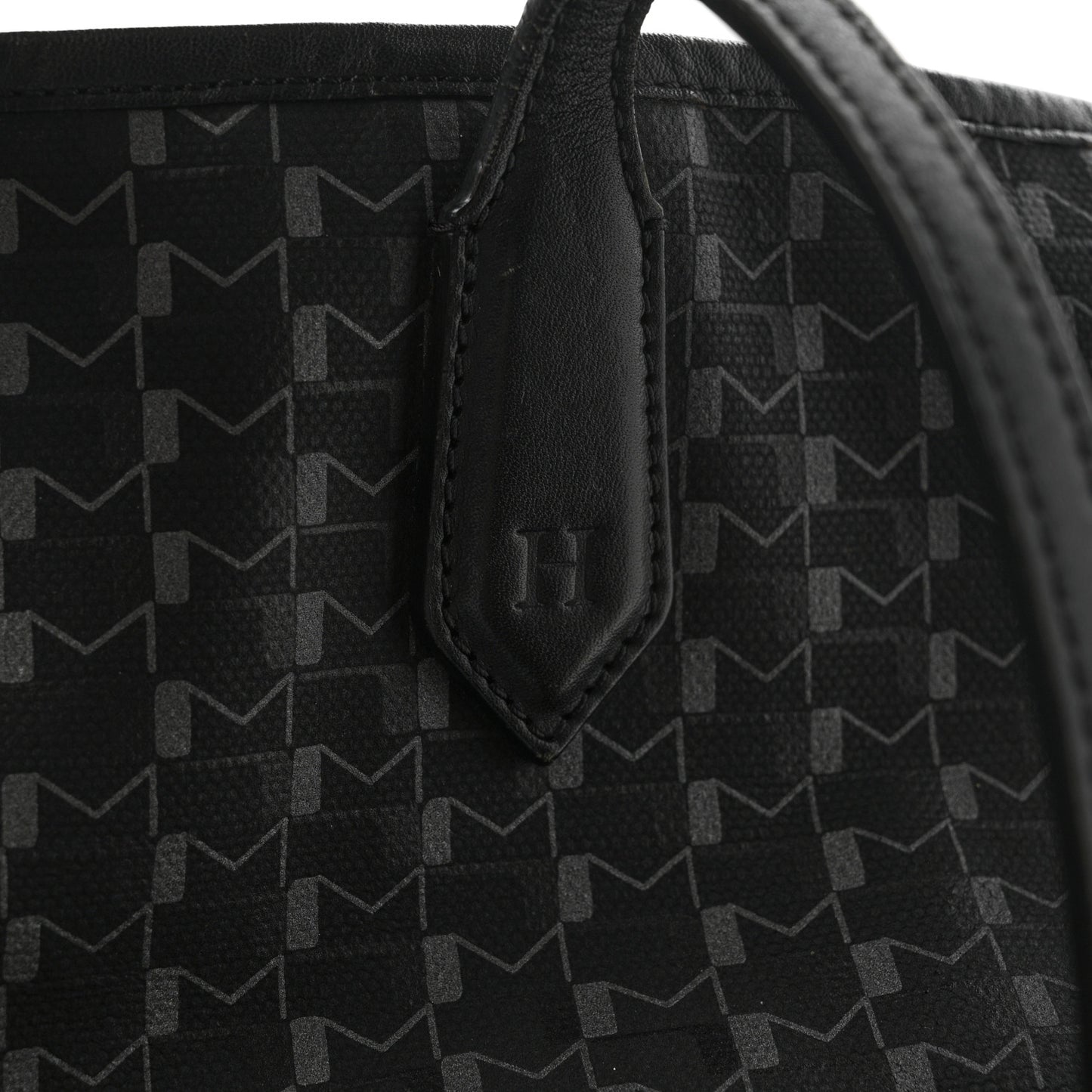 Calfskin Canvas 1920 M Monogram MM Tote  Black