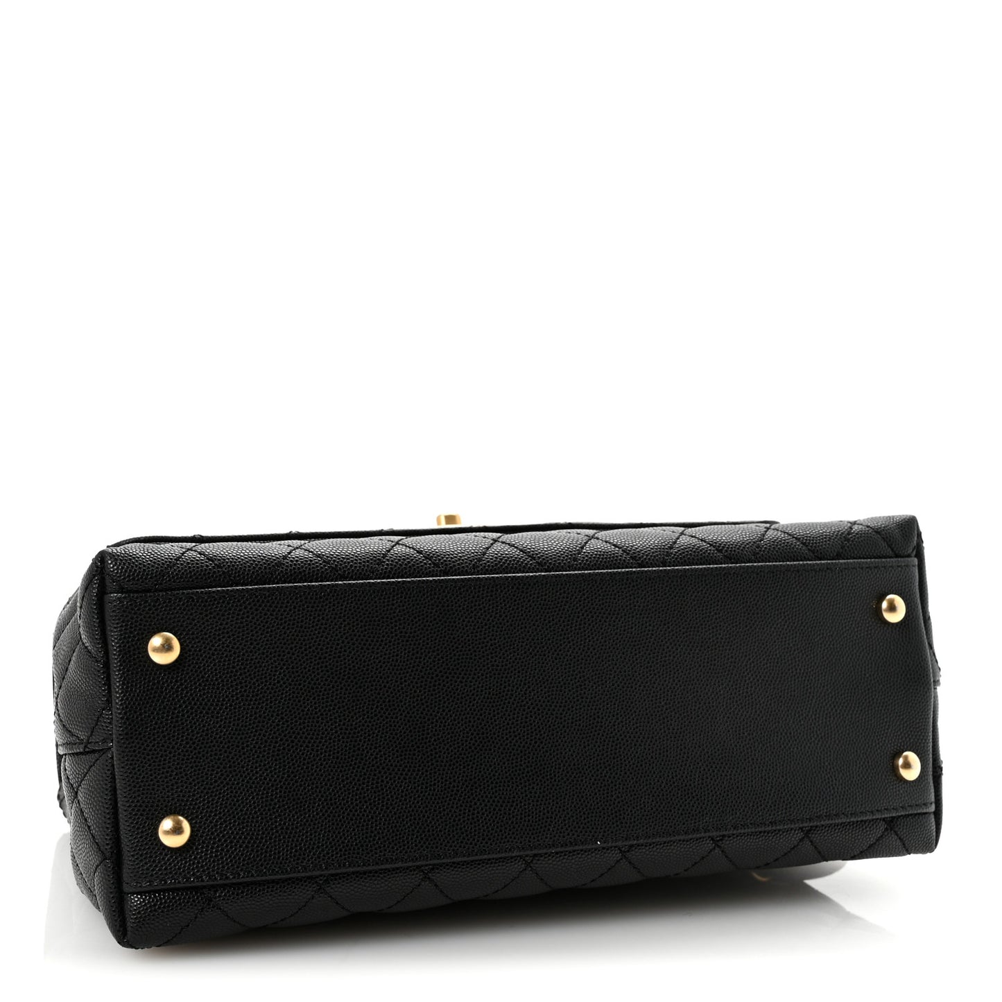 Caviar Quilted Small Coco Chain Handle Flap Black