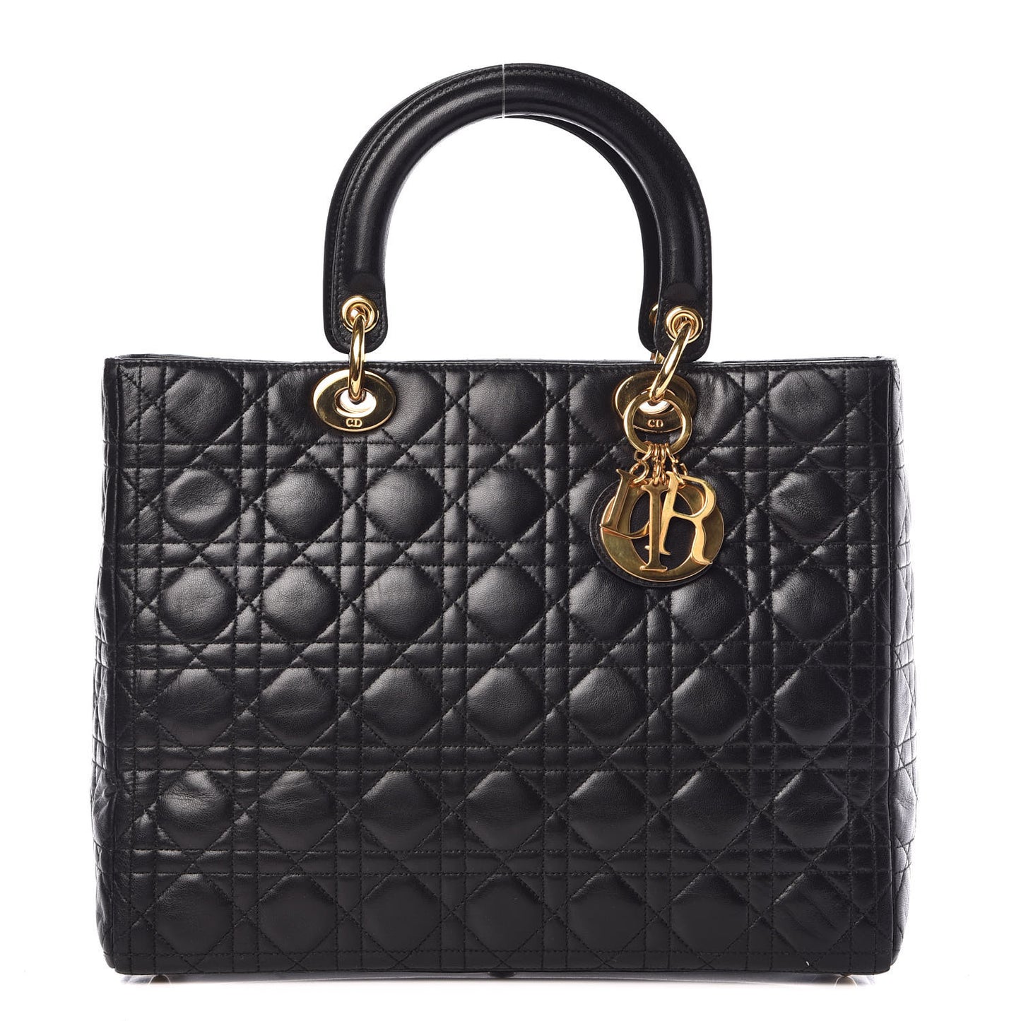 Lambskin Cannage Large Lady Dior Black