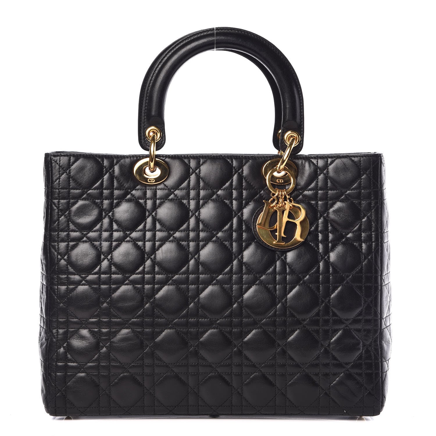 Christian Dior Lambskin Cannage Large Lady Dior Black 1 of 13