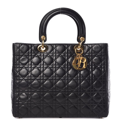 Christian Dior Lambskin Cannage Large Lady Dior Black 1 of 13