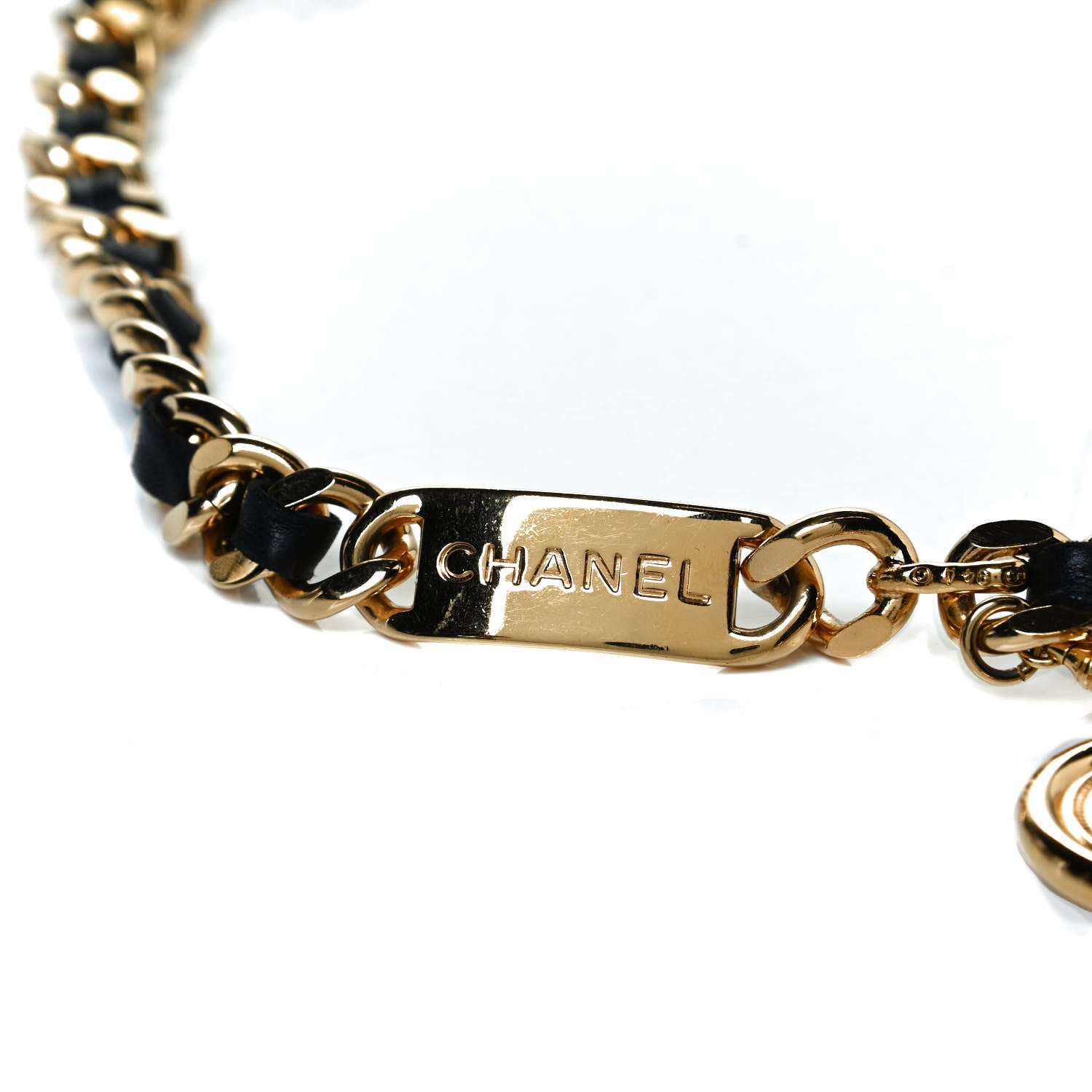 Chanel Lambskin Chain 31 Rue Cambon Medallion Belt Gold Black 2 of 5
