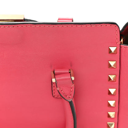 Valentino Garavani Vitello Small Rockstud Double Handle Tote Framboise 28 of 33