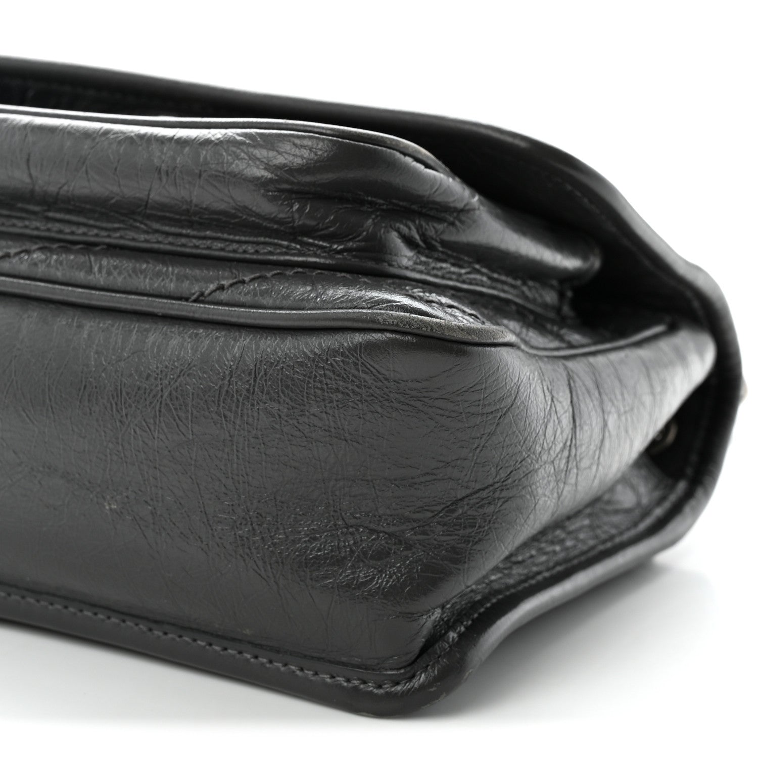 Saint Laurent Crinkled Calfskin Matelasse Monogram Baby Niki Chain Satchel Storm 10 of 12