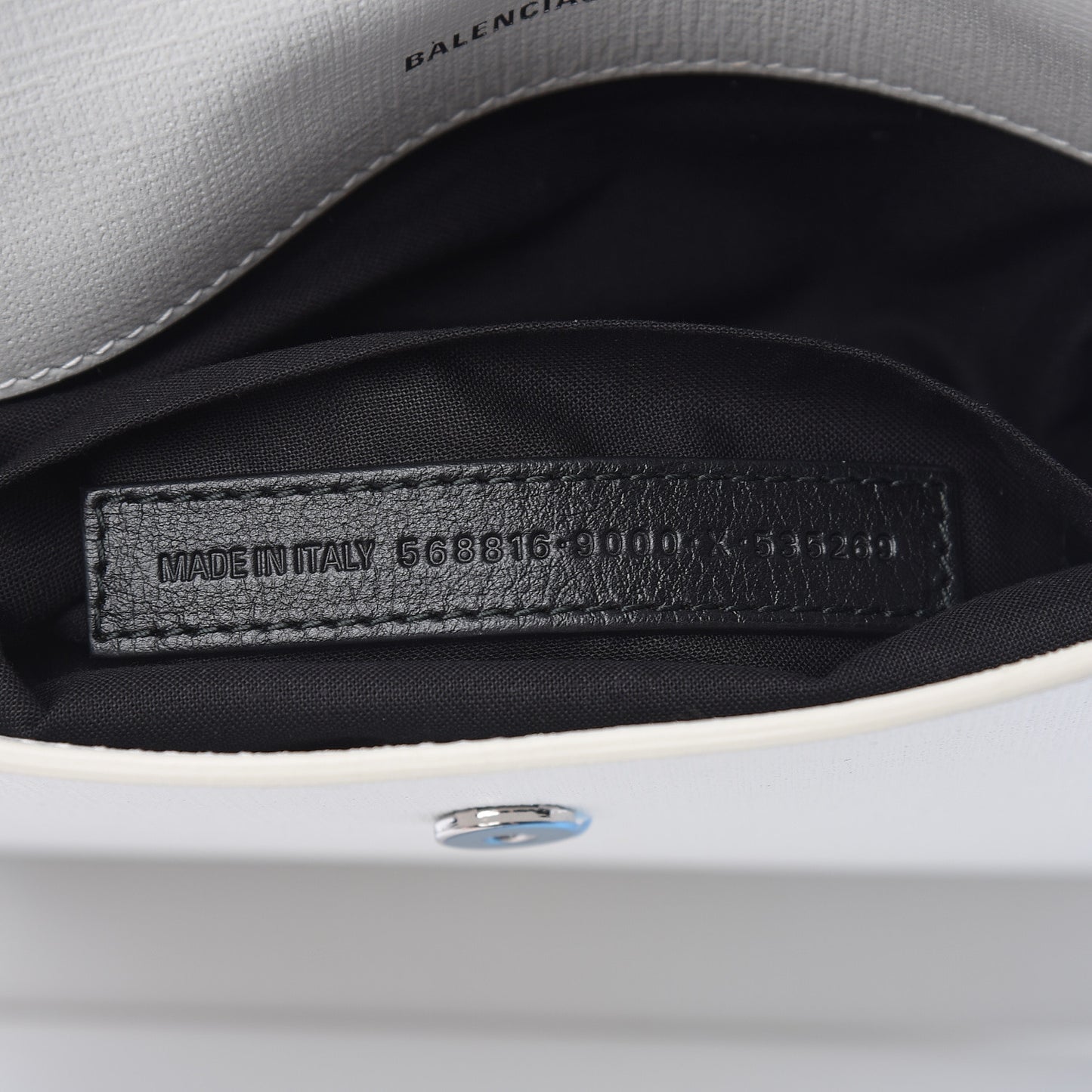 Squared Calfskin Logo Shopping Envelope Clutch White