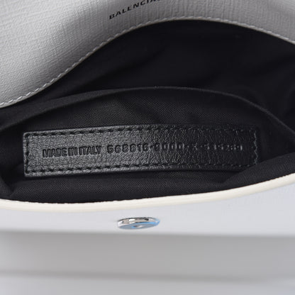 Balenciaga Squared Calfskin Logo Shopping Envelope Clutch White 9 of 10