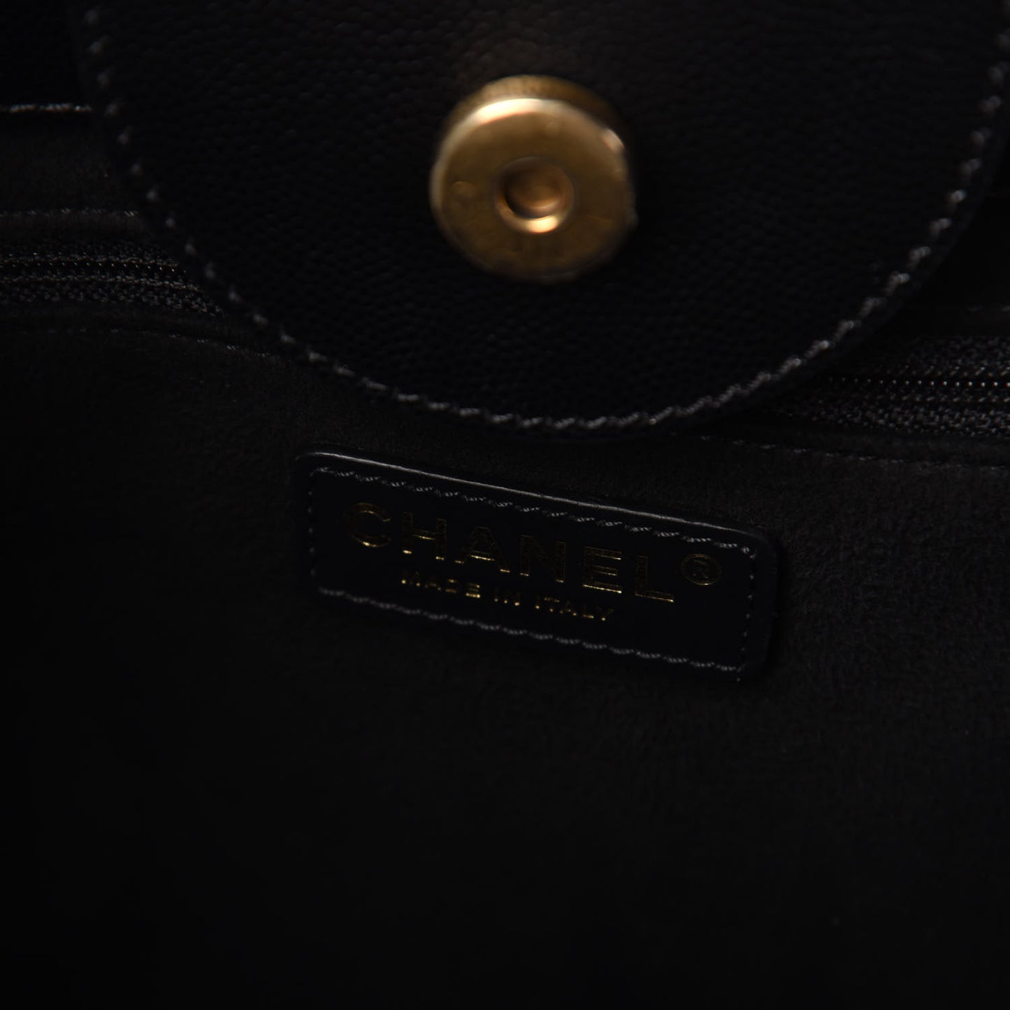 Caviar Small Studded Deauville Tote Black