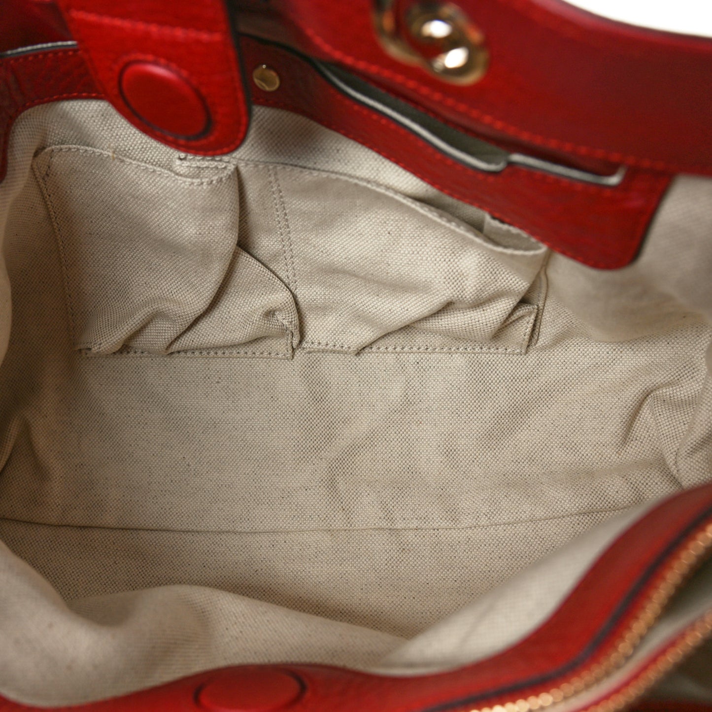 Pebbled Calfskin Medium Bamboo Shopper Tote Red