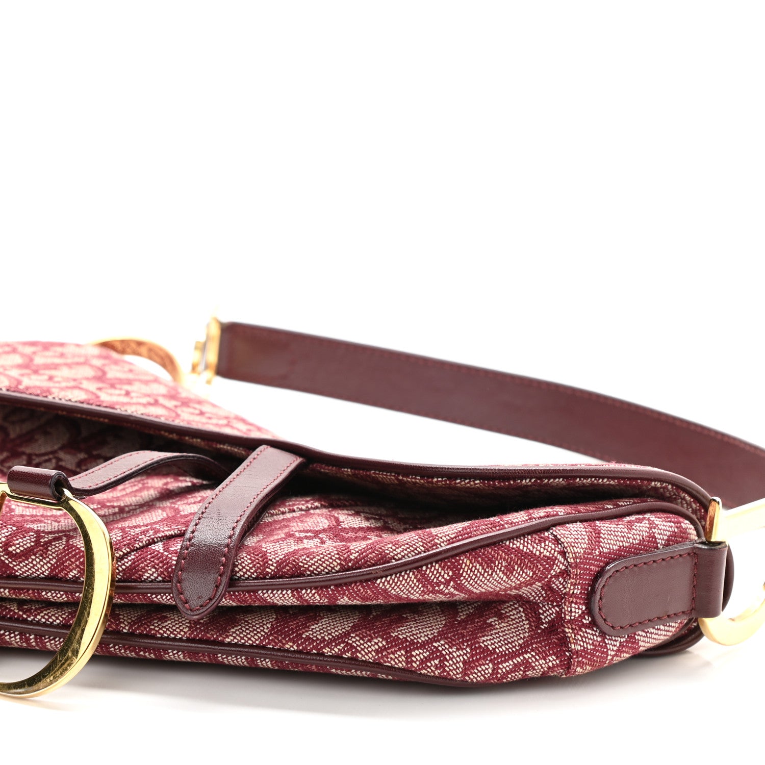 Christian Dior Monogram Saddle Bag Burgundy 7 of 10