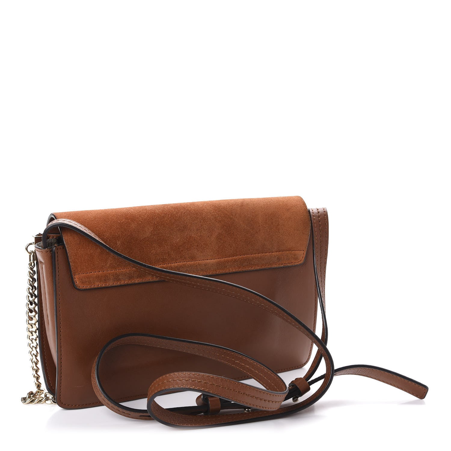 Chloe Suede Calfskin Small Faye Shoulder Bag Tobacco 3 of 11