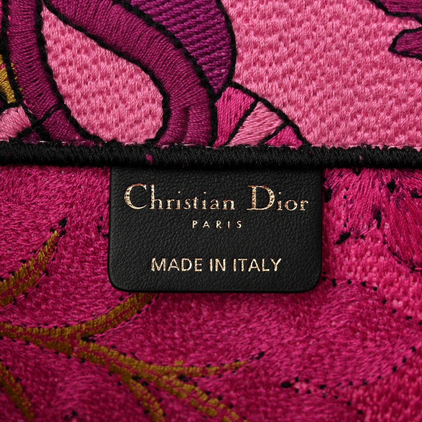 Canvas Embroidered Medium Book Tote Fuchsia Multicolor