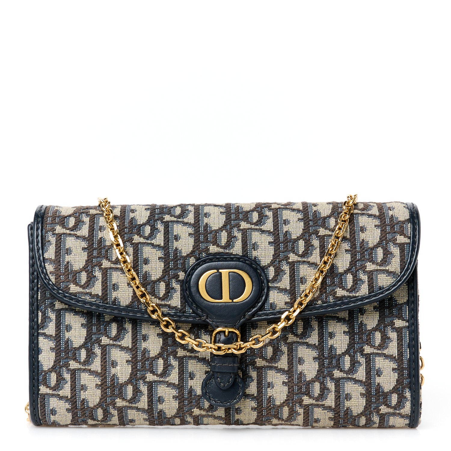 Christian Dior Oblique Bobby East West Pouch With Chain Blue 3 of 12