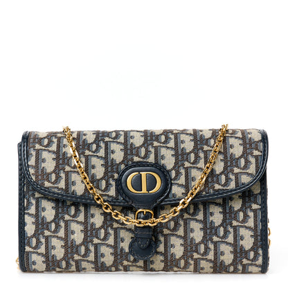 Christian Dior Oblique Bobby East West Pouch With Chain Blue 3 of 12