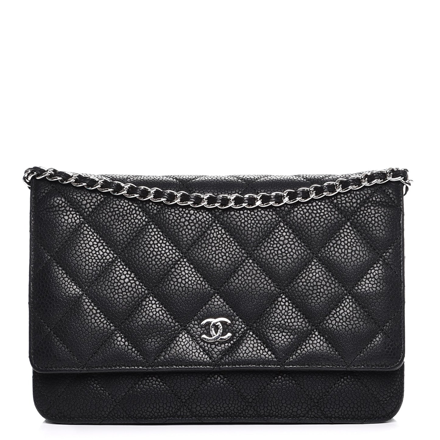 Caviar Quilted Wallet On Chain WOC Black