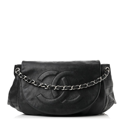 Chanel Caviar Half Moon Wallet On Chain WOC Black 1 of 11