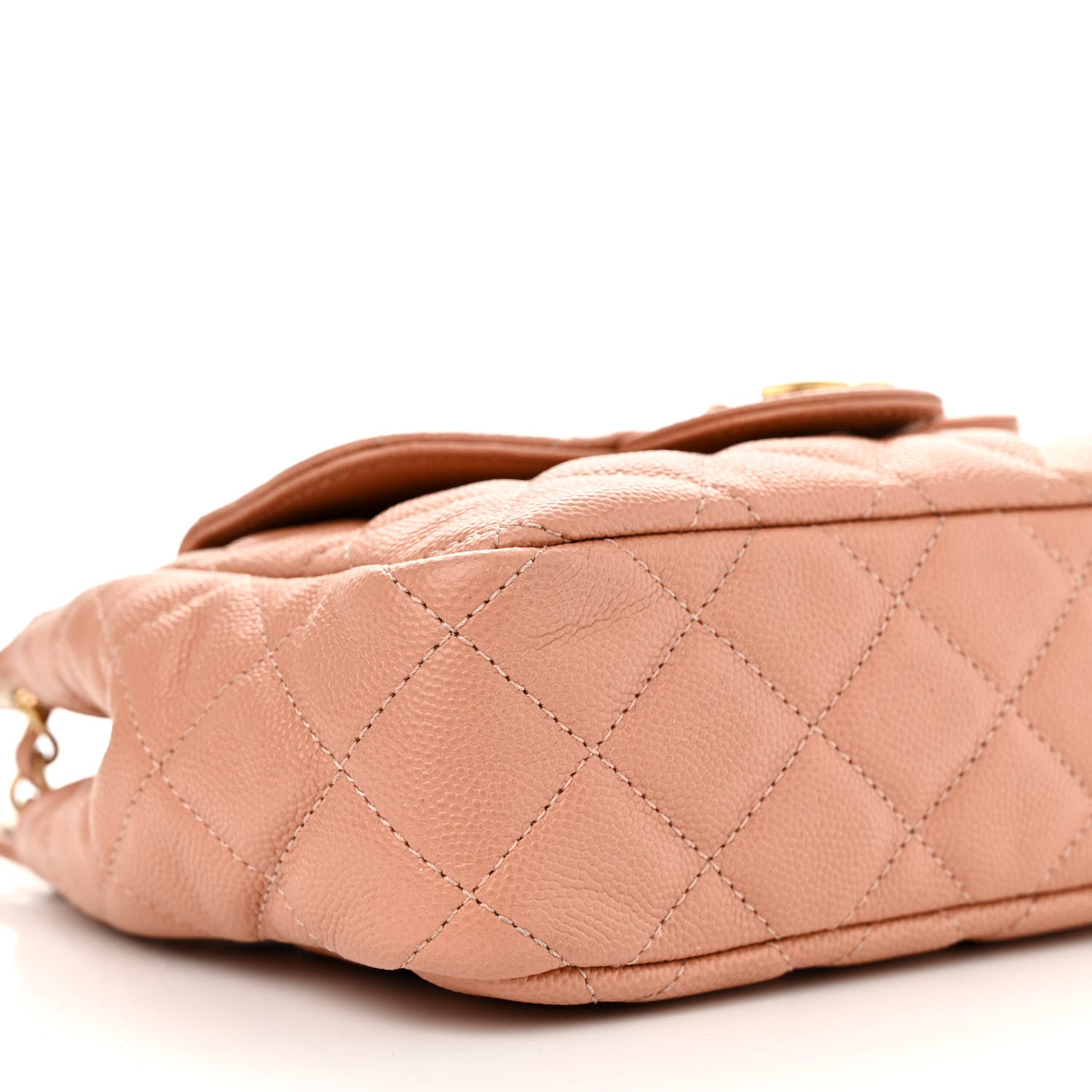 Chanel Caviar Quilted Small Wavy CC Hobo Coral 9 of 10