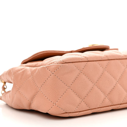Chanel Caviar Quilted Small Wavy CC Hobo Coral 9 of 10
