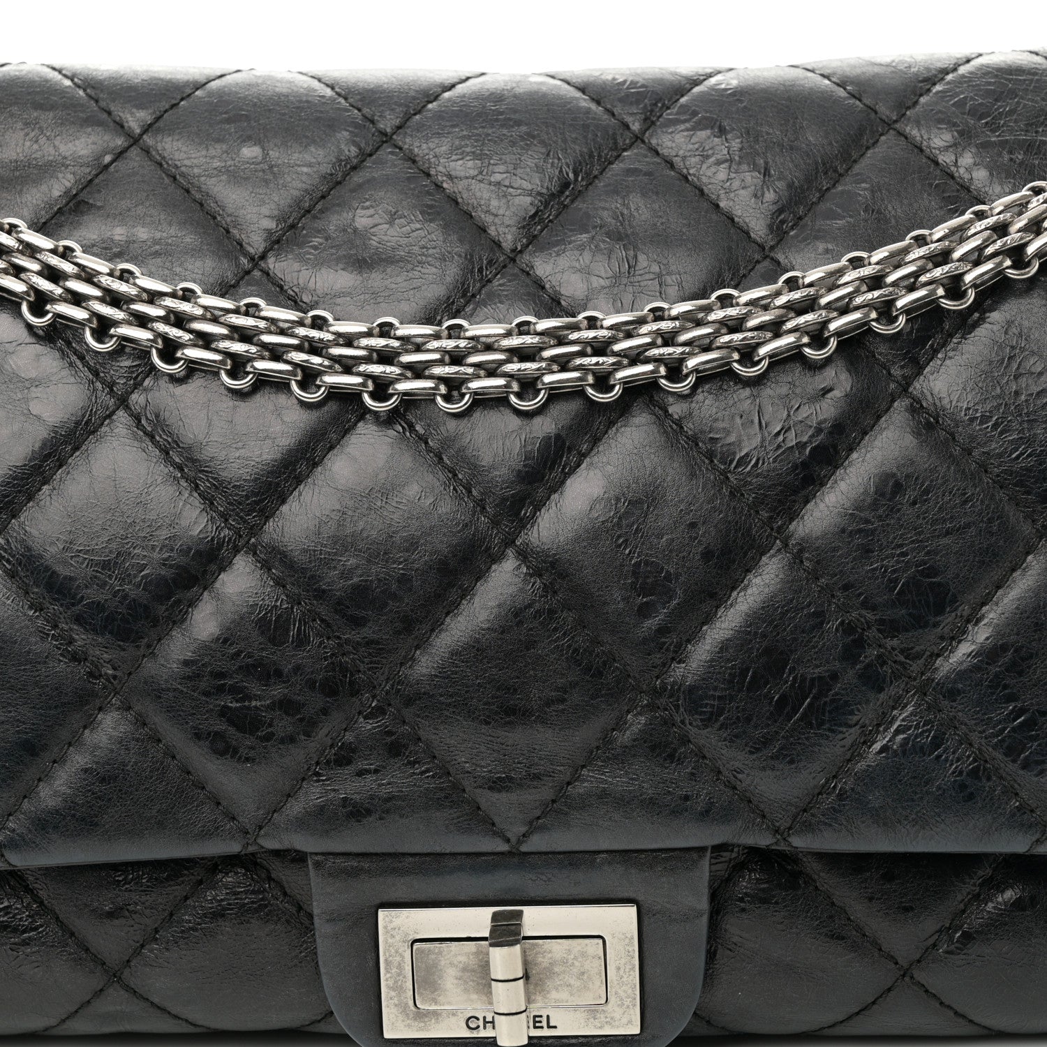 Chanel Metallic Aged Calfskin Quilted 2.55 Reissue 228 Flap Black 8 of 11