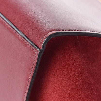 Celine Drummed Calfskin Suede Medium Trapeze Burgundy 12 of 13