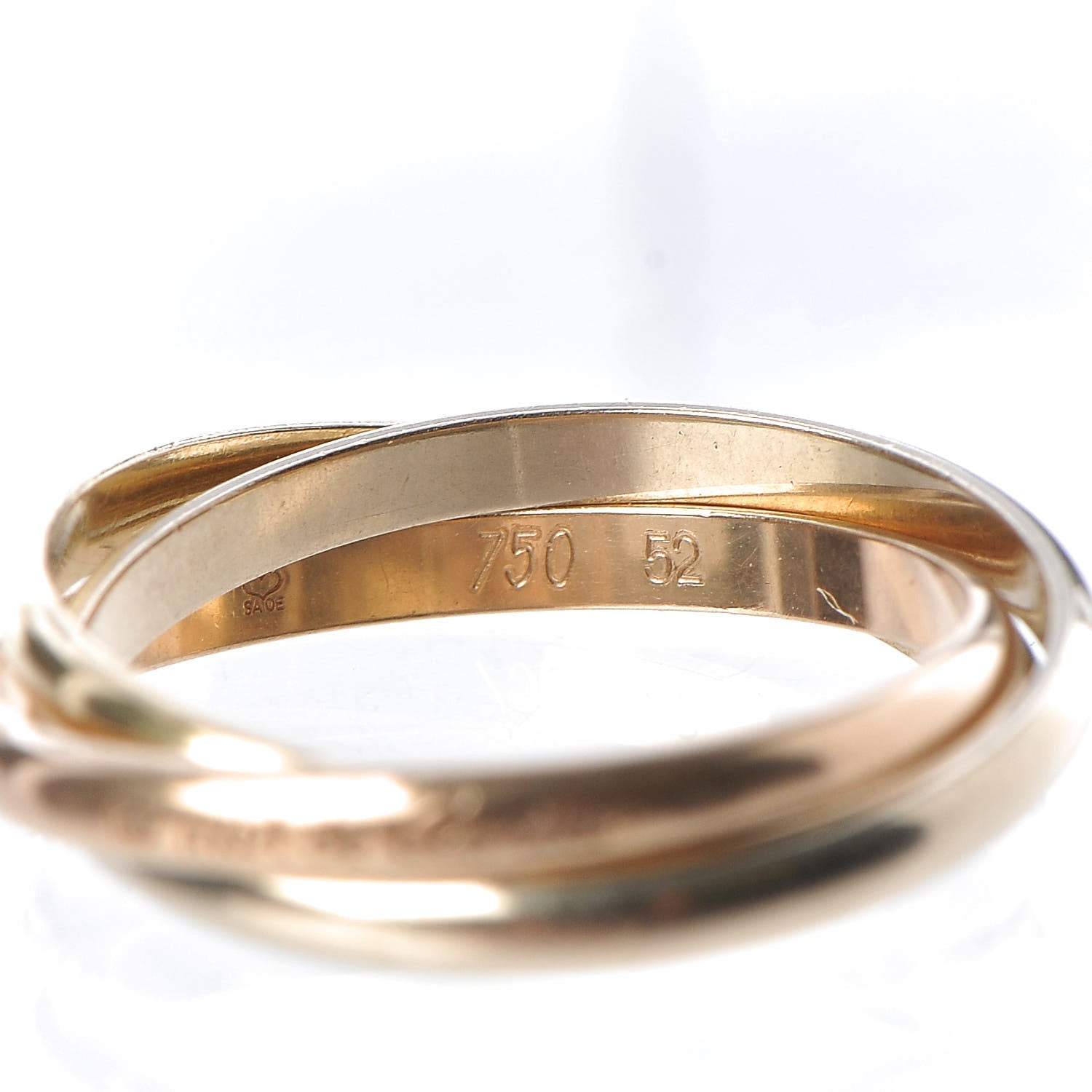 Cartier 18K Pink Yellow White Gold Extra Small Trinity Ring 52 6 5 of 5