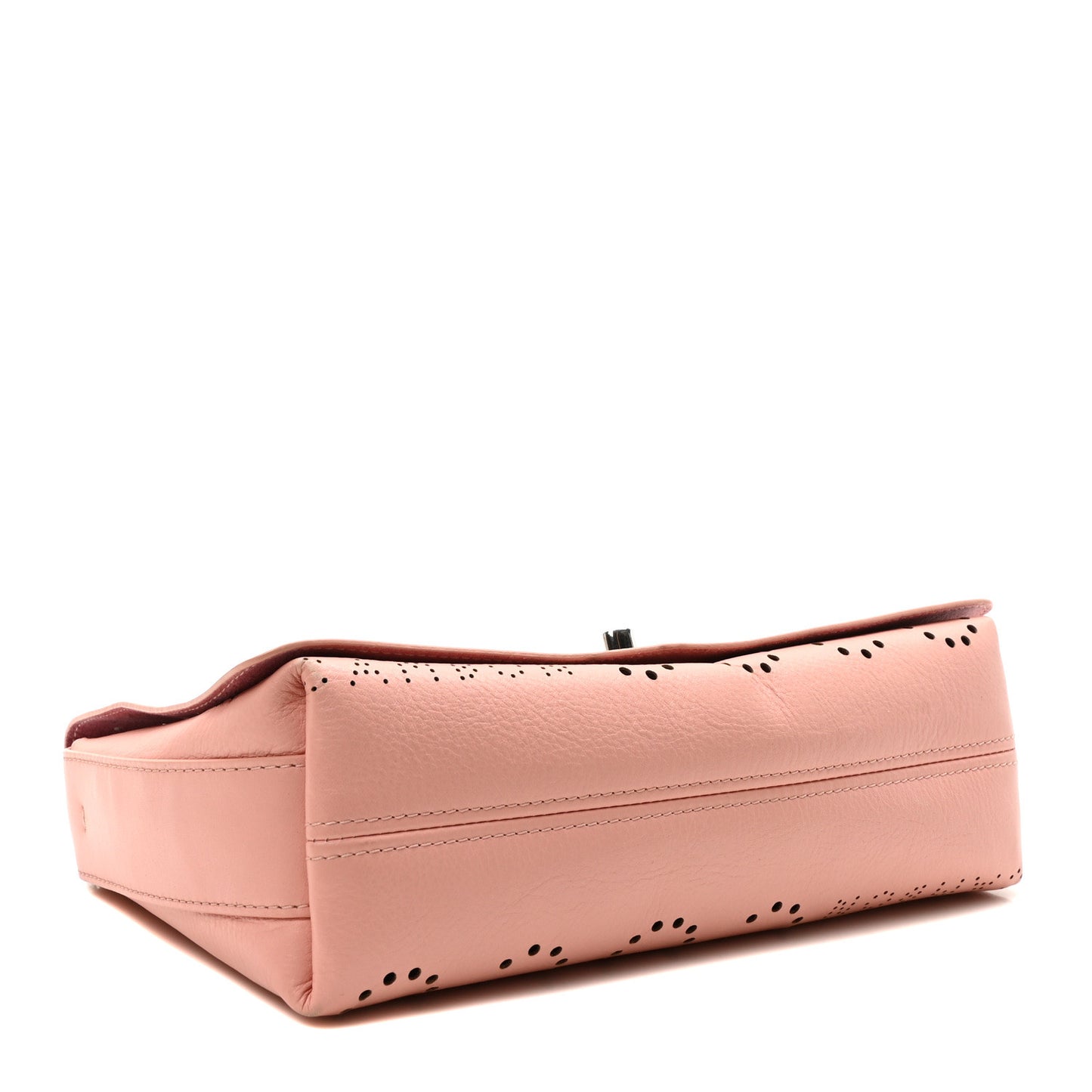 Calfskin Tweed Eyelet Flap Bag Pink