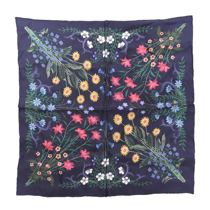 Gucci Silk Twill Nuovoflora Square Handkerchief Midnight Blue Blue 1 of 3