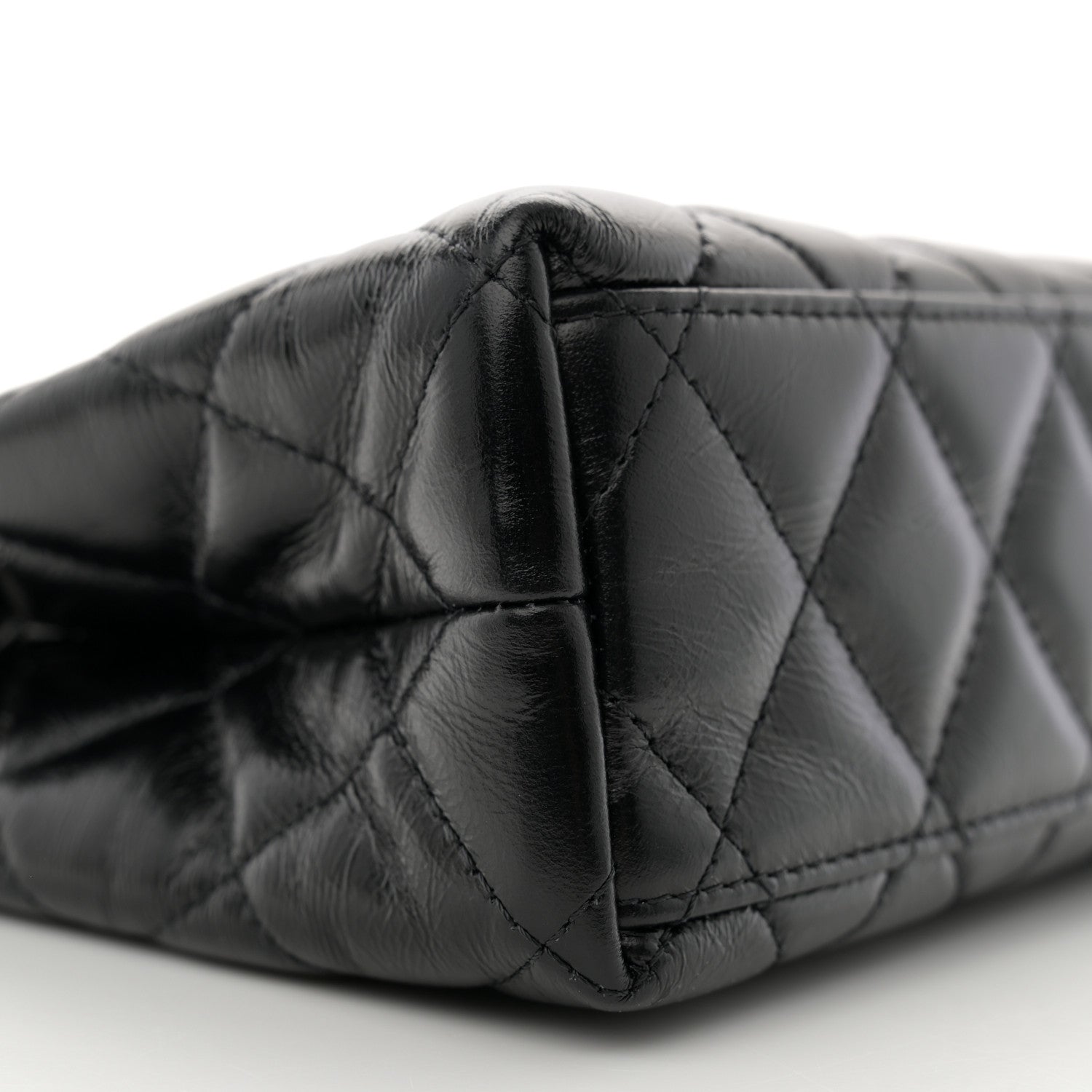 Chanel Shiny Aged Calfskin Quilted Nano Kelly Shopper Black 9 of 11