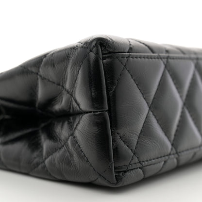 Chanel Shiny Aged Calfskin Quilted Nano Kelly Shopper Black 9 of 11