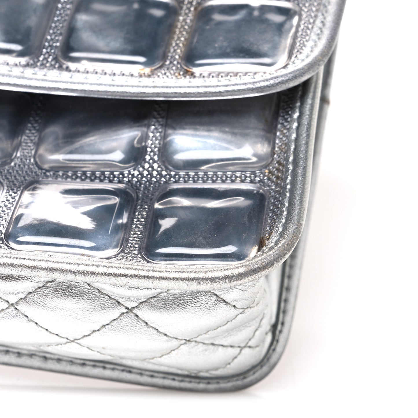 Vinyl Large Ice Cube Flap Silver