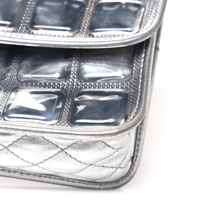 Chanel Vinyl Large Ice Cube Flap Silver 11 of 12