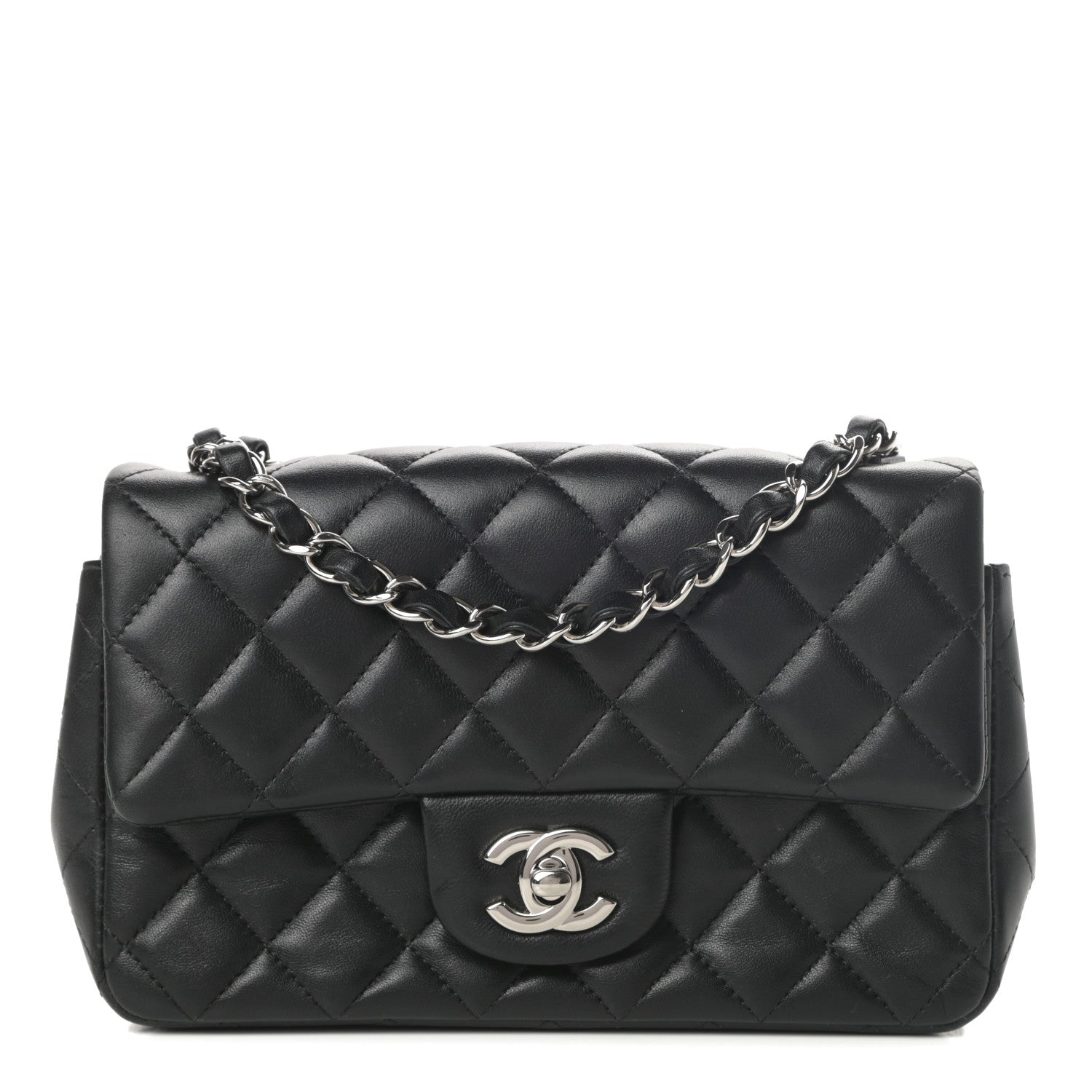 Chanel Lambskin Quilted Mini Rectangular Flap Black 1 of 14