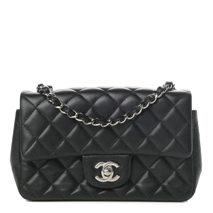 Chanel Lambskin Quilted Mini Rectangular Flap Black 1 of 14