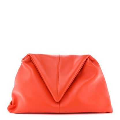 Bottega Veneta Lambskin BV Trine Clutch Orange 1 of 8