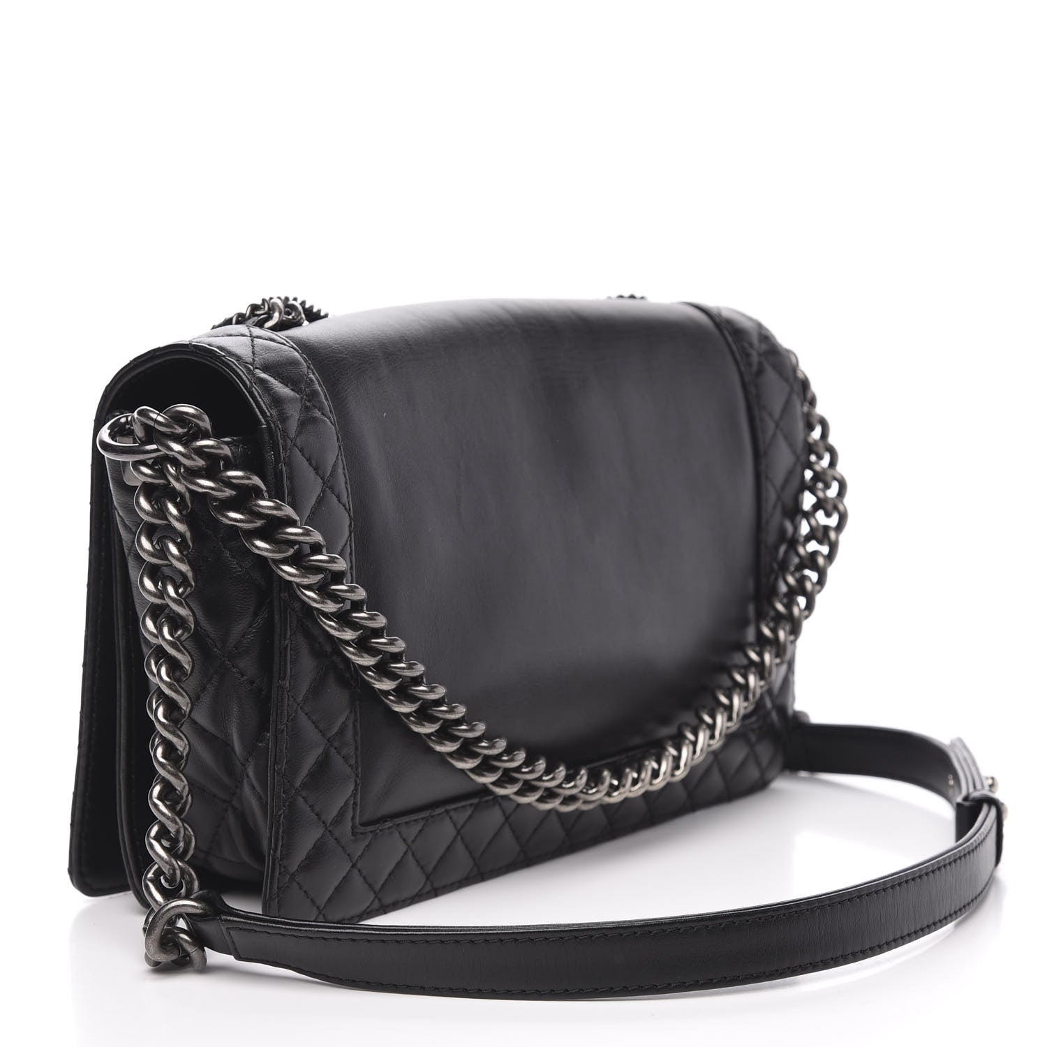 Chanel Calfskin Enchained Medium Boy Flap Black 3 of 14