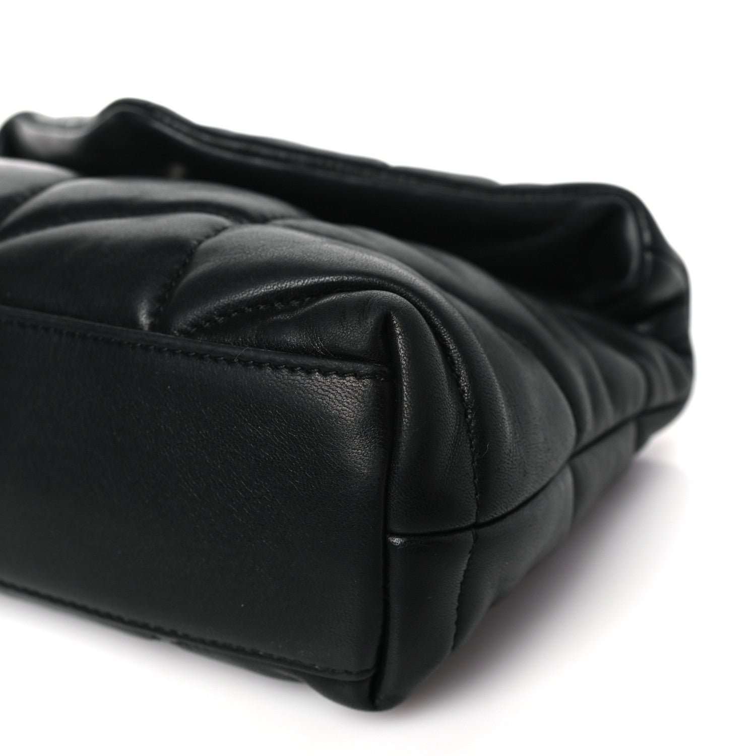 Saint Laurent Lambskin Quilted Toy Loulou Puffer Monogram Monochrome Chain Satchel Black 8 of 8