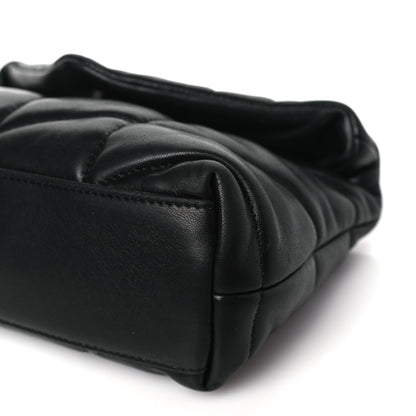 Saint Laurent Lambskin Quilted Toy Loulou Puffer Monogram Monochrome Chain Satchel Black 8 of 8